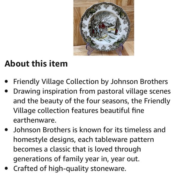 6pcs Vintage Johnson Bros Friendly Village Sugar Maples 6" Bread & Butter Plate - Picture 12 of 12